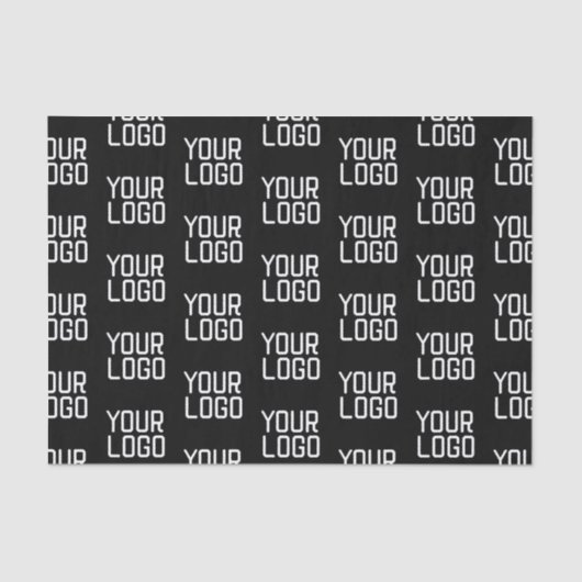 ロゴの繰り返しパターンを追加する編集可能テンプレート 薄葉紙 (正面)