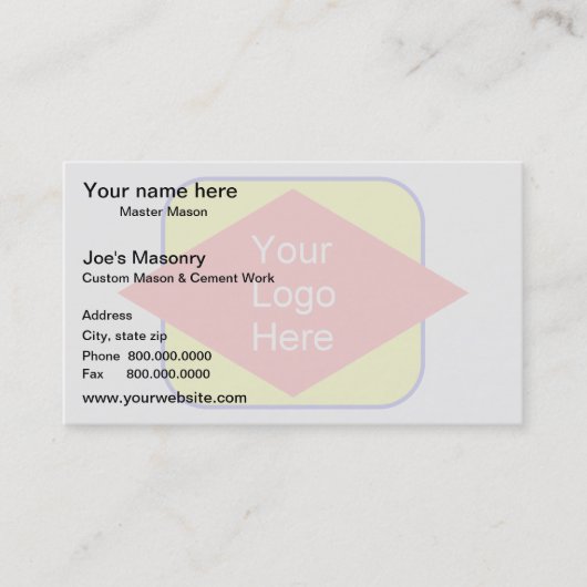 ロゴの背景の透かしの効果 名刺 (正面)