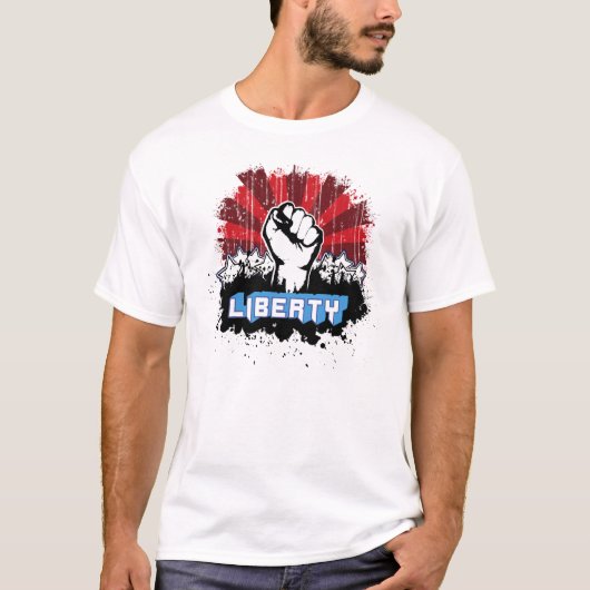 ロゴの自由の握りこぶし Tシャツ (正面)