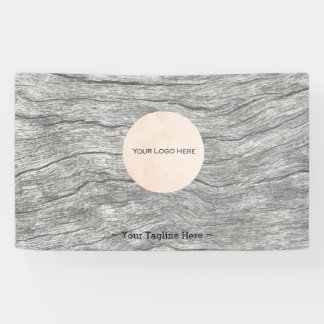 ロゴの色あせた木材のカスタマイズ可能なバナー 横断幕