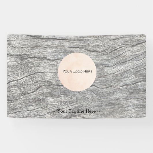 ロゴの色あせた木材のカスタマイズ可能なバナー 横断幕 (横)