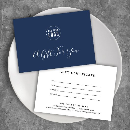 ロゴの色のカスタムギフト証明書の追加