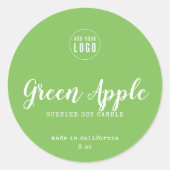 ロゴの色のカスタムスクリプトとタイプライターの追加 ラウンドシール (正面)