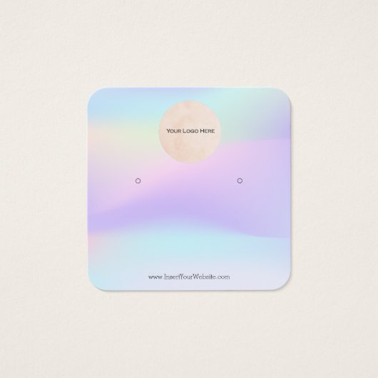 ロゴの虹のHolographicLight Earringディスプレイ (正面)