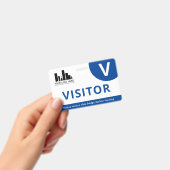 ロゴの訪問者の青と白 バッジ (手持ち)