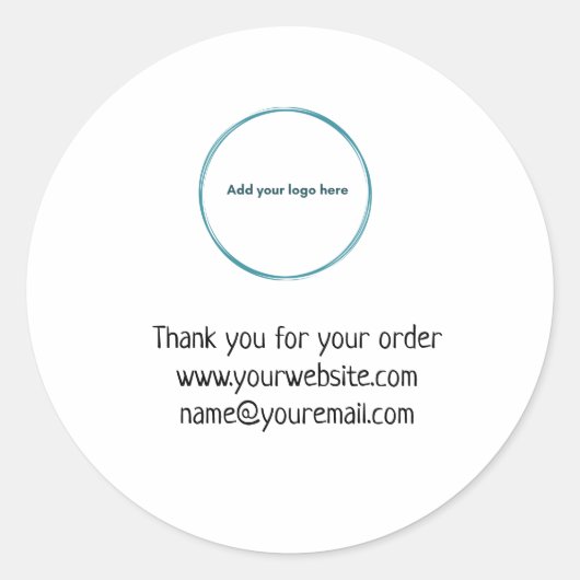 ロゴの追加ありがとうございますビジネスステッカー ラウンドシール (正面)