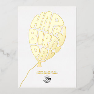 ロゴの追加おもしろいレタリングバルーンビジネス誕生日 箔招待状
