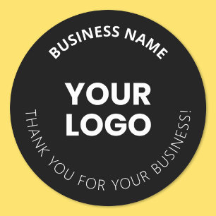 ロゴの追加と編集可能な感謝メッセージ ラウンドシール