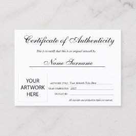 ロゴの追加によるアートワークの認証 名刺