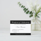 ロゴの追加によるアートワークの認証 名刺 (スタンド正面)