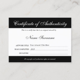 ロゴの追加によるアートワークの認証 名刺