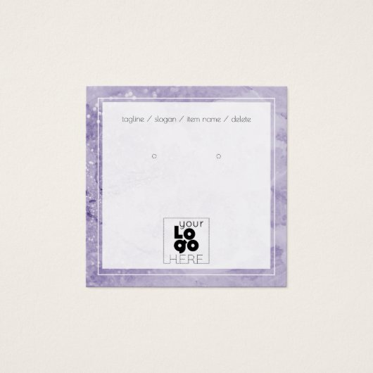 ロゴの追加アメジストグリッター大理石イヤリングディスプレイ (正面)