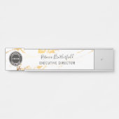 ロゴの追加エグゼクティブ金ゴールド大理石パターン サインプレート (正面)