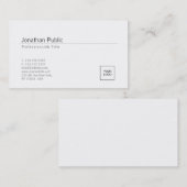 ロゴの追加エレガント白ミニマルデザイントレンディー 名刺 (正面/裏面)