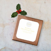 ロゴの追加エレガント金ゴールド白カスタム文字 スクエアシール