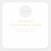 ロゴの追加エレガント金ゴールド白カスタム文字 スクエアシール (正面)