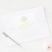 ロゴの追加エレガント金ゴールド白カスタム文字 スクエアシール (封筒)