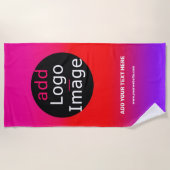 ロゴの追加カスタマイズ可能なBusiness Magenta ビーチタオル (正面)