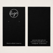 ロゴの追加カスタムブラックイヤリングホルダーカード (正面&裏面)