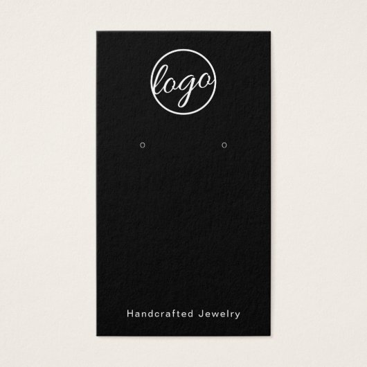 ロゴの追加カスタムブラックイヤリングホルダーカード (正面)
