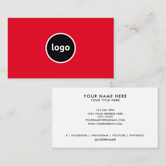 ロゴの追加カスタムプロフェッショナル名刺 名刺 (正面/裏面)