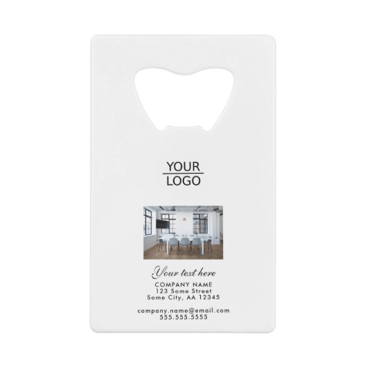 ロゴの追加カスタム文字とフォトプロモーション クレジットカード栓抜き (正面)