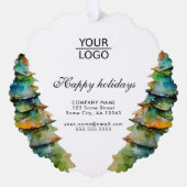 ロゴの追加カスタム文字クリスマスツリープロモーション オーナメントカード (正面)