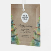 ロゴの追加カスタム文字クリスマスツリープロモーション ガラスオーナメント (正面左)