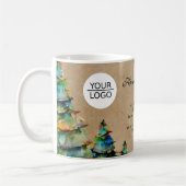 ロゴの追加カスタム文字クリスマスツリープロモーション コーヒーマグカップ (左)