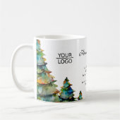 ロゴの追加カスタム文字クリスマスツリープロモーション コーヒーマグカップ (左)