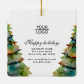 ロゴの追加カスタム文字クリスマスツリープロモーション セラミックオーナメント (裏面)