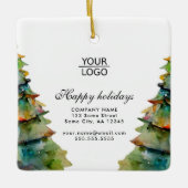 ロゴの追加カスタム文字クリスマスツリープロモーション セラミックオーナメント (正面)