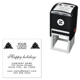 ロゴの追加カスタム文字クリスマスツリープロモーション セルフインキングスタンプ
