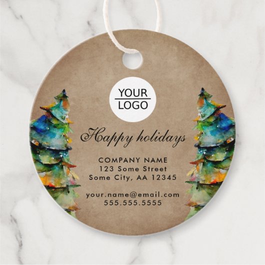 ロゴの追加カスタム文字クリスマスツリープロモーション フェイバータグ (正面)