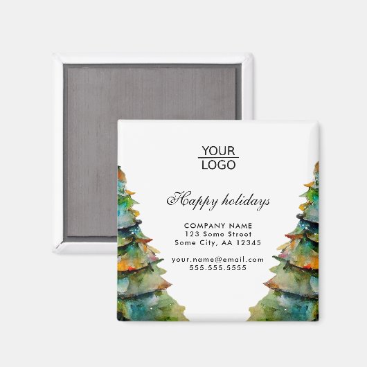 ロゴの追加カスタム文字クリスマスツリープロモーション マグネット (正面/裏面)