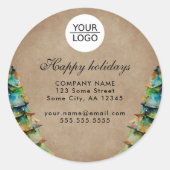 ロゴの追加カスタム文字クリスマスツリープロモーション ラウンドシール (正面)