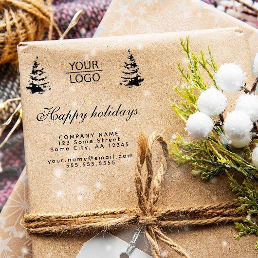 ロゴの追加カスタム文字クリスマスツリープロモーション ラバースタンプ