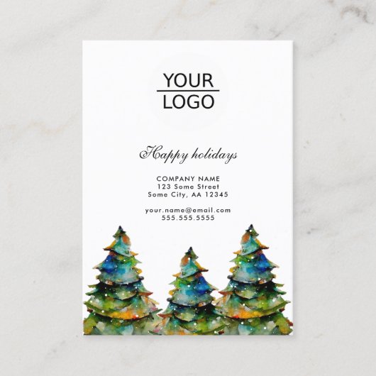 ロゴの追加カスタム文字クリスマスパインツリープロモーション 名刺 (正面)
