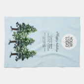 ロゴの追加カスタム文字パインツリープロモーション キッチンタオル (横)