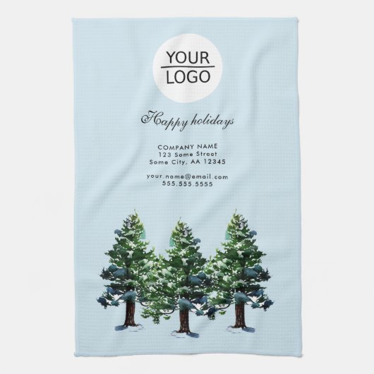 ロゴの追加カスタム文字パインツリープロモーション キッチンタオル (縦)