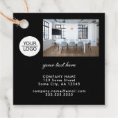 ロゴの追加カスタム文字フォトプロモーションブラック フェイバータグ (正面)