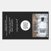 ロゴの追加カスタム文字フォトプロモーションブラック 長方形シール (正面)