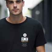 ロゴの追加カスタム文字フォトプロモーションブラック Tシャツ