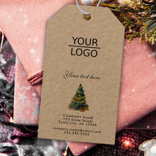 ロゴの追加カスタム文字プロモーションクリスマスツリー ギフトタグ