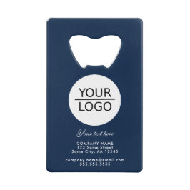 ロゴの追加カスタム文字プロモーションネイビーブルー クレジットカード栓抜き