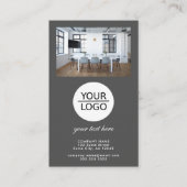 ロゴの追加カスタム文字プロモーションフォトグレー 名刺 (正面)