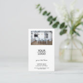 ロゴの追加カスタム文字プロモーション写真白 名刺 (スタンド正面)