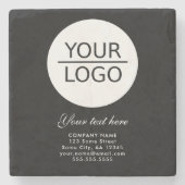 ロゴの追加カスタム文字プロモーション黒 ストーンコースター (正面)