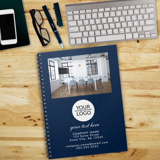 ロゴの追加カスタム文字プロモーションPhoto Blue ノートブック