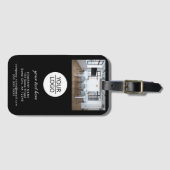 ロゴの追加カスタム文字会社フォトブラック ラゲッジタグ (正面横)